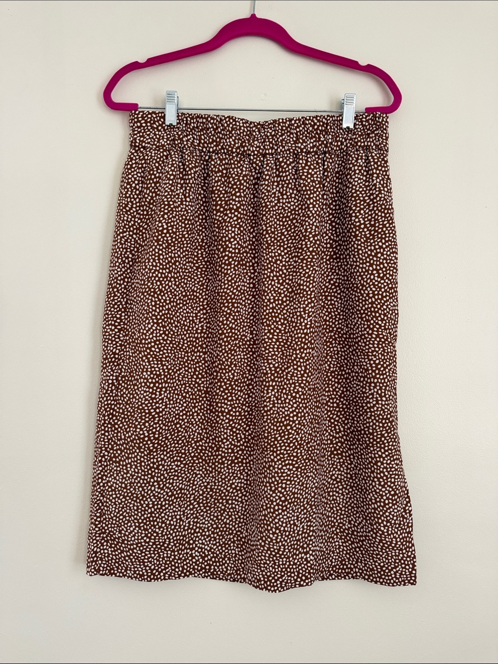 J. Crew Brown and Cream Printed Midi Skirt